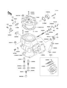 KX500 Головка блока цилиндров / цилиндр