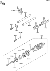ZG1200 Валы и вилки переключения передач