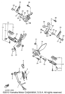 YZF600RG Подножка