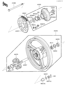 ZX750 Rear wheel / hub / chain