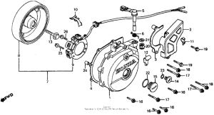 XR500R Left crankcase cover + alternator 83-84