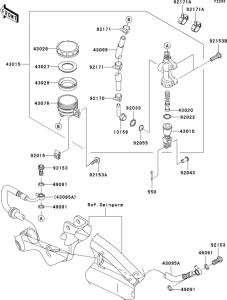 EX650 Задний торм цилиндр