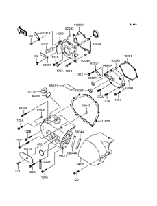 VN400 Left engine cover
