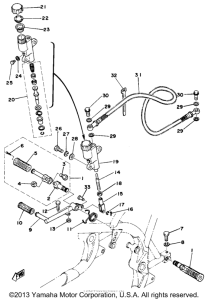 TZ750D Brake pedal - rear master cylinder