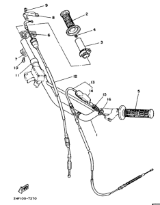 YZ80B Steering handle. cable