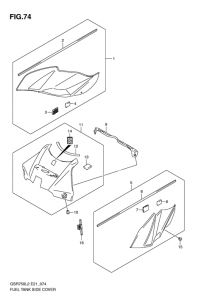GSR750 (ABS) Топливный бак side cover