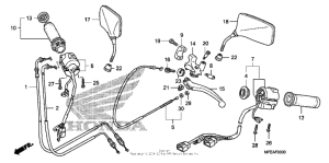 VT750C2B Handle lever + switch + cable