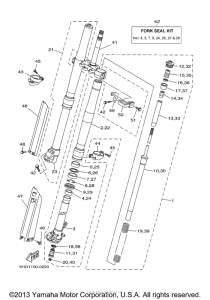 YZ125M1 Передняя вилка