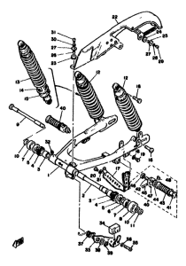 XT500 Rear arm / cushion chain case