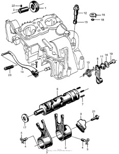 CB450 Вилки и валы выбора передач