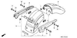 GL1500CD Rear fender + grab rail