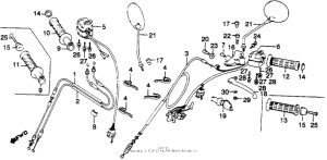 GL1100I Handle lever + cable + switch + mirror
