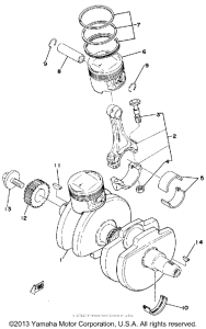 XS400D Коленвал и поршни