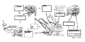 NSR125R Лейбл предостережения