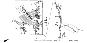 VFR800 Передний главный тормозной цилиндр