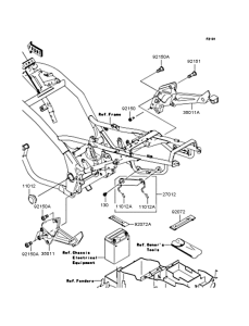 ZR250 Рама ,крепежные детали