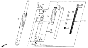 XR185 Передняя вилка
