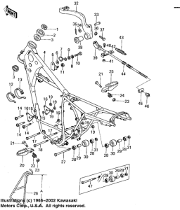 KX125 Frame / frame fittings