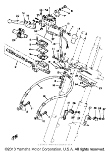 XS1100F Front master cylinder - brake hose