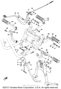 R3 Stand, foot rest and rear brake pedal