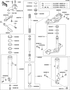 EL250 Front fork(1 / 2)(el250-f2 / f3 / f4)