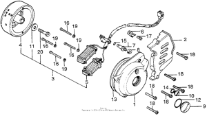 TL125 Left crankcase cover + alternator