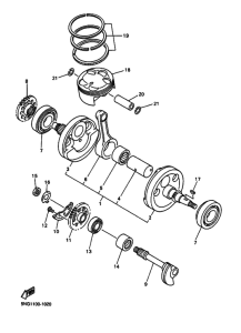 WR400F Коленчатый вал и Поршень