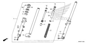 NC700X (DCT) Передняя вилка