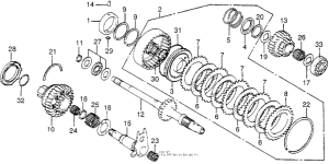 CB750 Low clutch + mainshaft