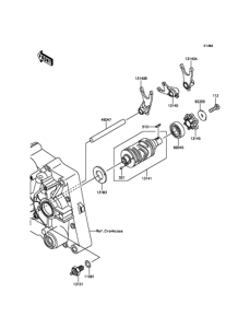 KLX125 ギヤチェンジドラム / シフトフォーク