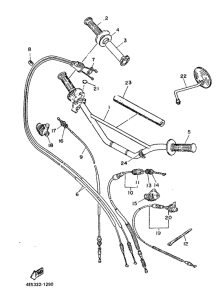 XT500 Steering handle. cable