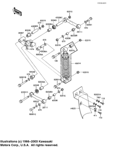 EX305 Rear suspension / shock absorber