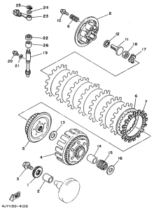 YZ125 Сцепление