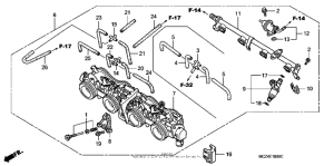 CB900F Throttle body (assy.)