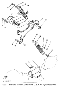 PW50B Swing arm - rear shocks
