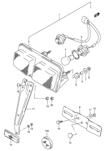 RG125 Задний комбинированный сигнал