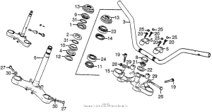 GL1000 Handlebar + top bridge + stem