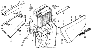 CB750 Side cover + battery