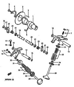 DR600 Распред вал-клапана