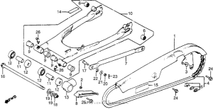 CM400 Swingarm + chain case