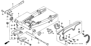 NX125 Swingarm / chain case