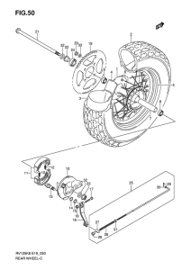 RV125 Rear wheel complete assy