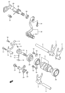 RM250 Переключение передач