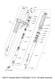 TTR225R Передняя вилка