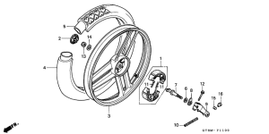 PK50 Rear wheel complete assy