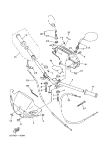 T105SE Steering handle. cable