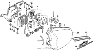 CB400 Left side cover + rectifierfuse