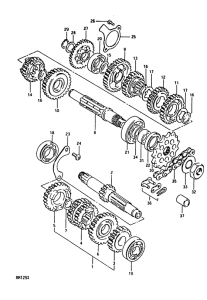 RM125 Трансмиссия