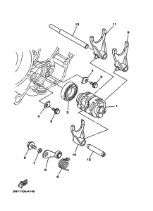 YZ125 YZ125R Shift cam & fork
