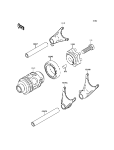 KX100 Валы и вилки переключения передач
